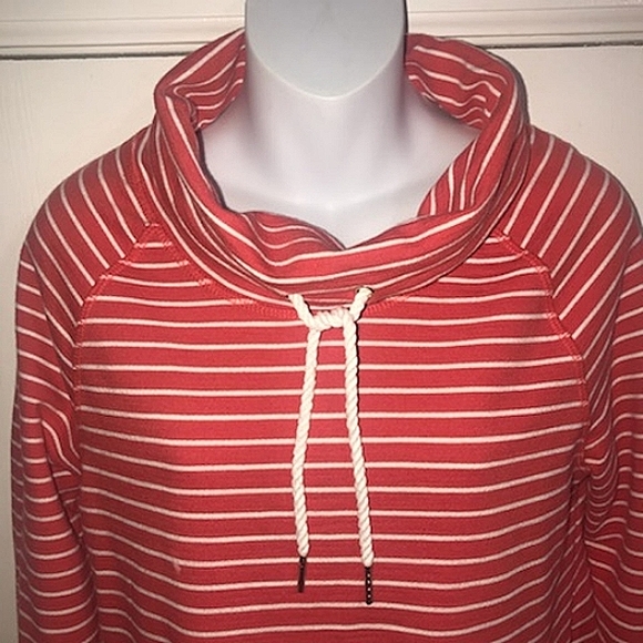 Tommy Hilfiger Womens Red/White Striped Drawstring Turtle Pullover S/P - Picture 3 of 15